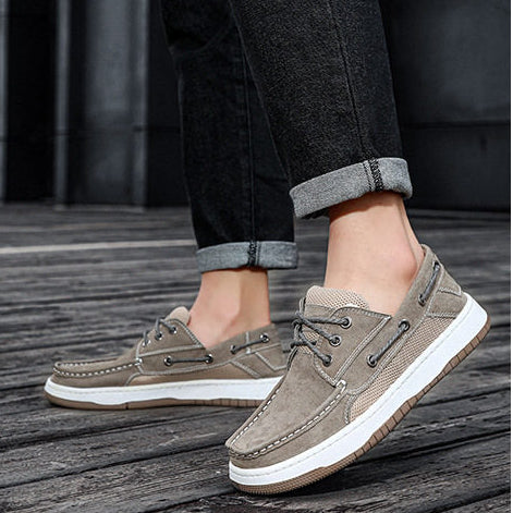 Men's Mesh Accent Boat-Style Casual Shoes