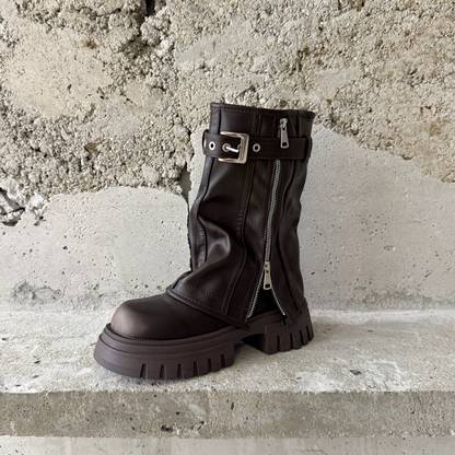Asylum Platform Fold Over Chunky Boots