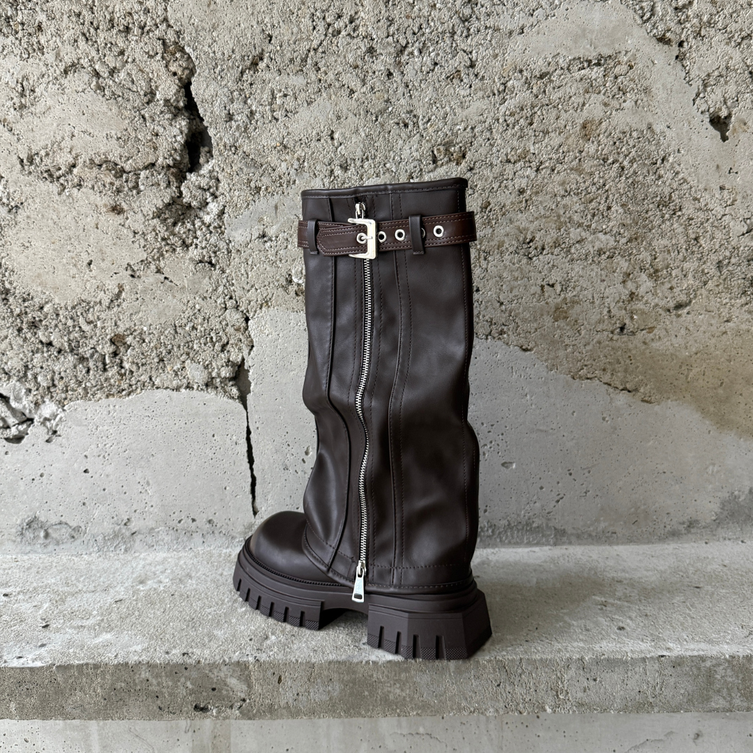 Asylum Platform Fold Over Chunky Boots