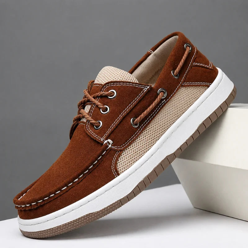 Men's Mesh Accent Boat-Style Casual Shoes