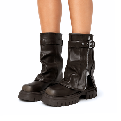 Asylum Platform Fold Over Chunky Boots