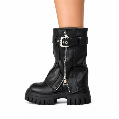 Asylum Platform Fold Over Chunky Boots