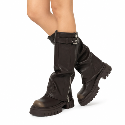 Asylum Platform Fold Over Chunky Boots