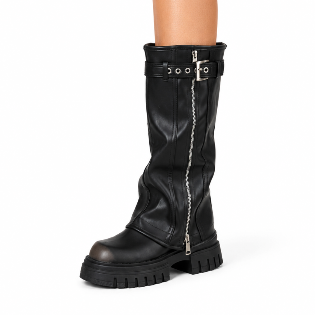 Asylum Platform Fold Over Chunky Boots