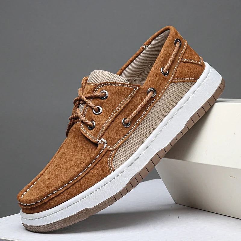 Men's Mesh Accent Boat-Style Casual Shoes