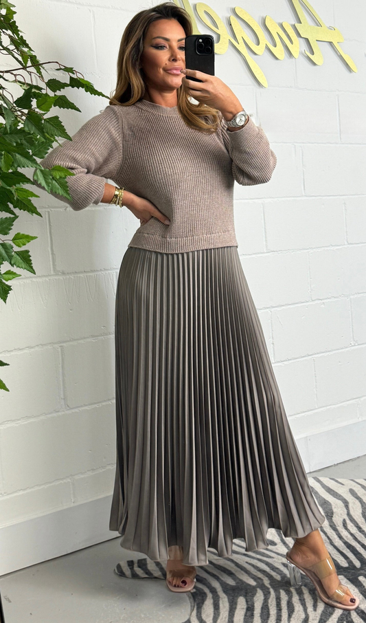 Alice Long Sleeve Jumper & Pleated Bottom Dress