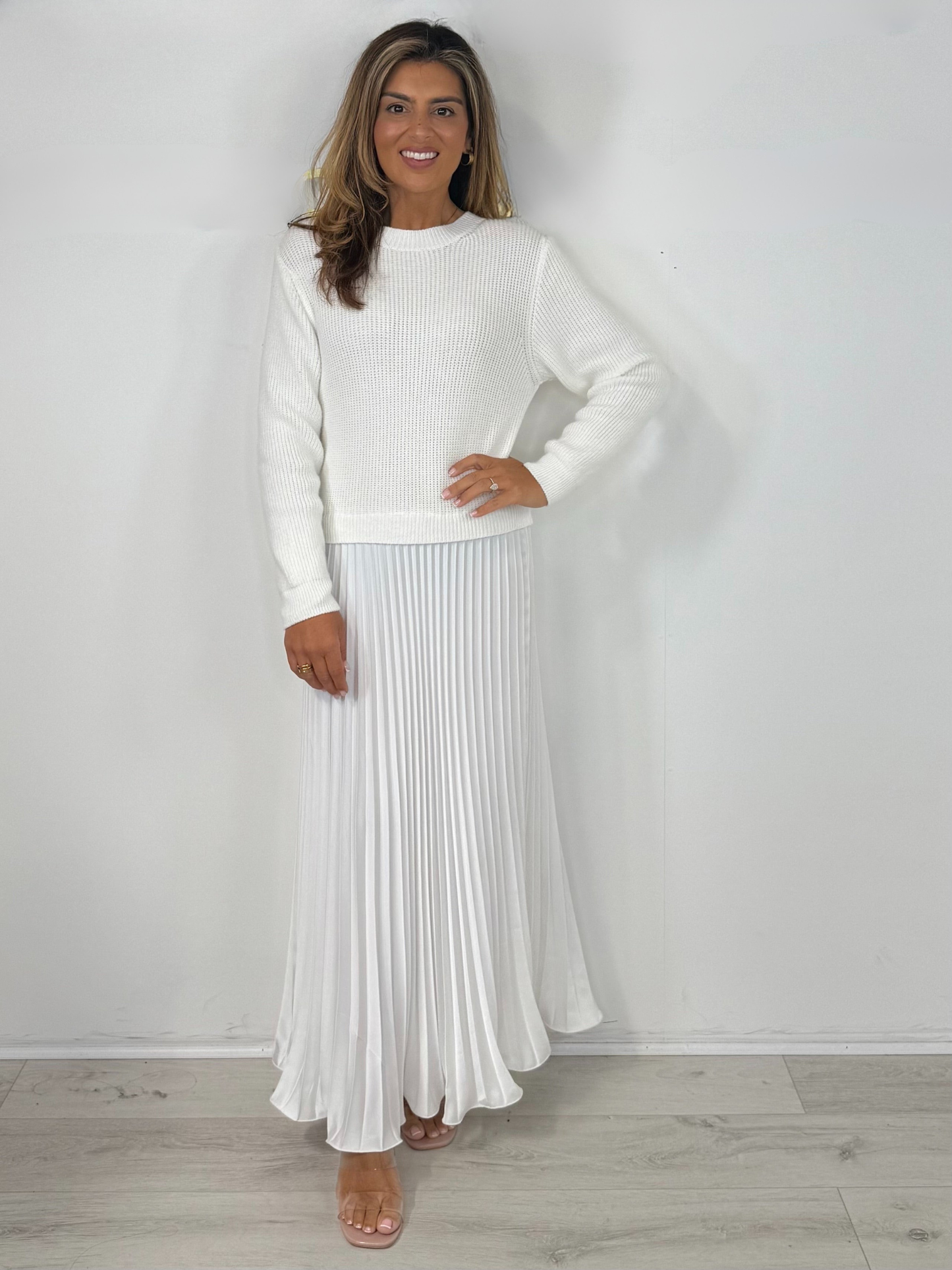 Alice Long Sleeve Jumper & Pleated Bottom Dress