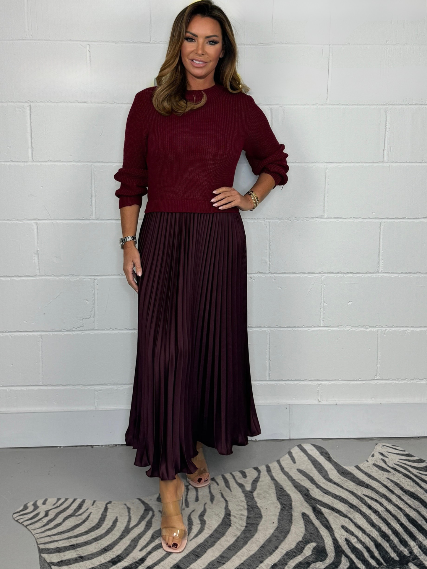 Alice Long Sleeve Jumper & Pleated Bottom Dress