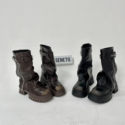 Asylum Platform Fold Over Chunky Boots