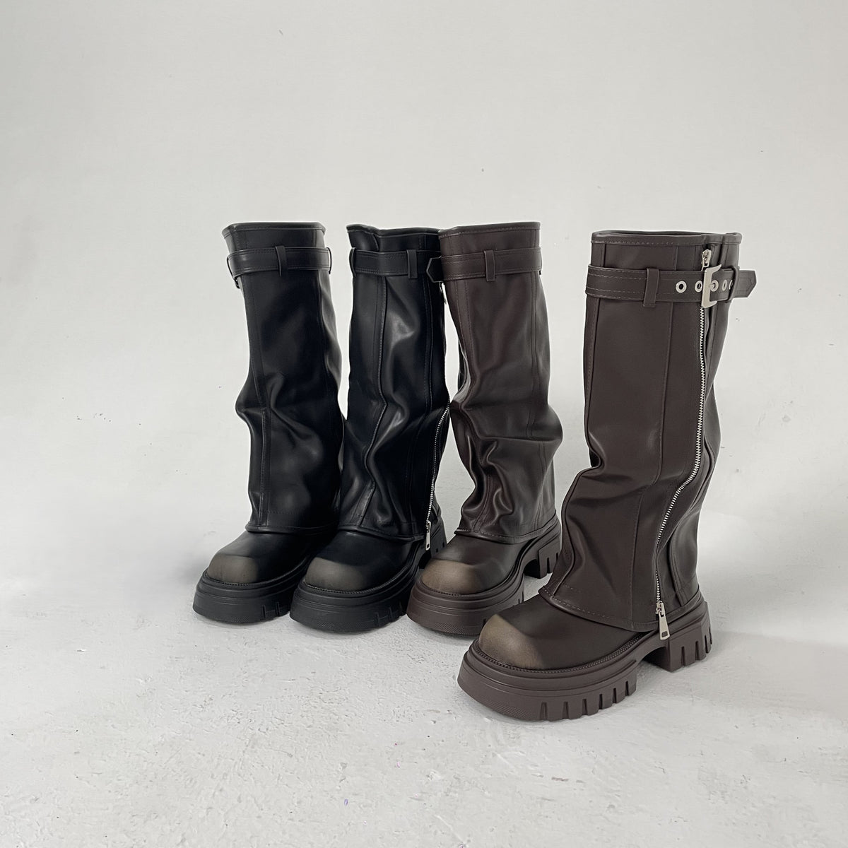 Asylum Platform Fold Over Chunky Boots