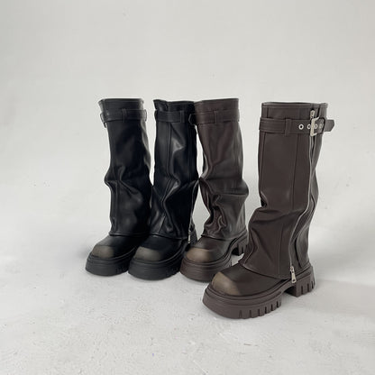 Asylum Platform Fold Over Chunky Boots