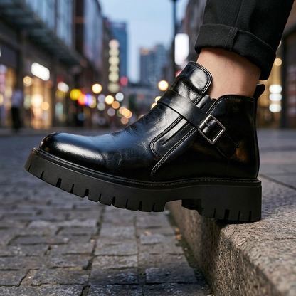 Hudson Leather Buckle Boots