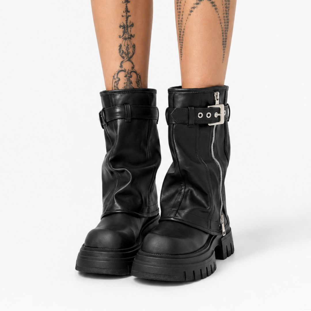 Asylum Platform Fold Over Chunky Boots