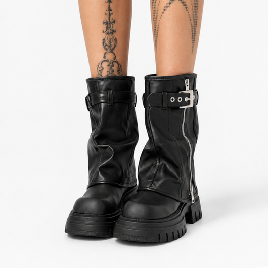 Asylum Platform Fold Over Chunky Boots