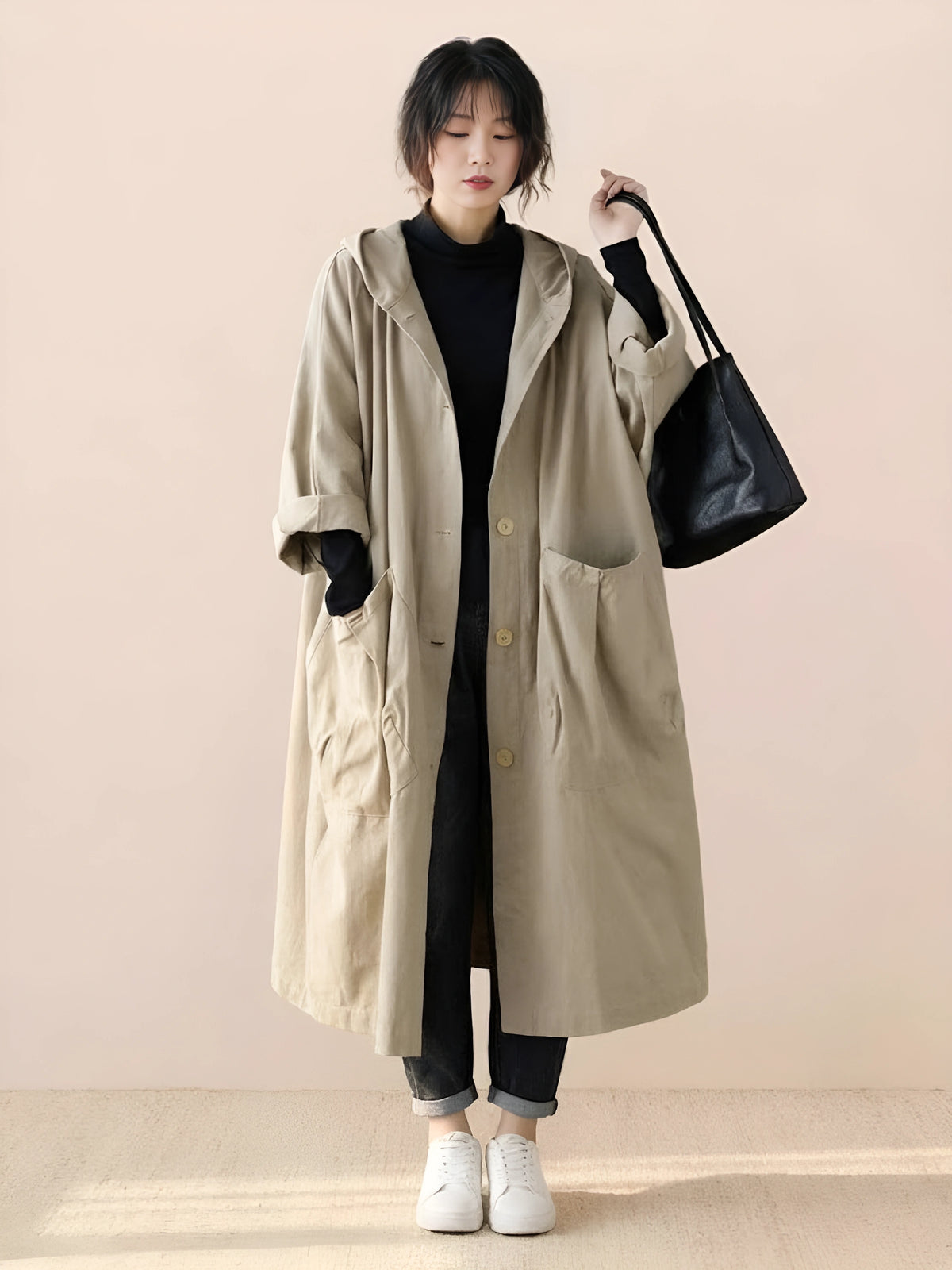 One Size Fits All Oversized Water Resistant Windbreaker Jacket