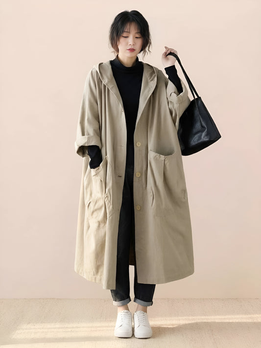 One Size Fits All Oversized Water Resistant Windbreaker Jacket