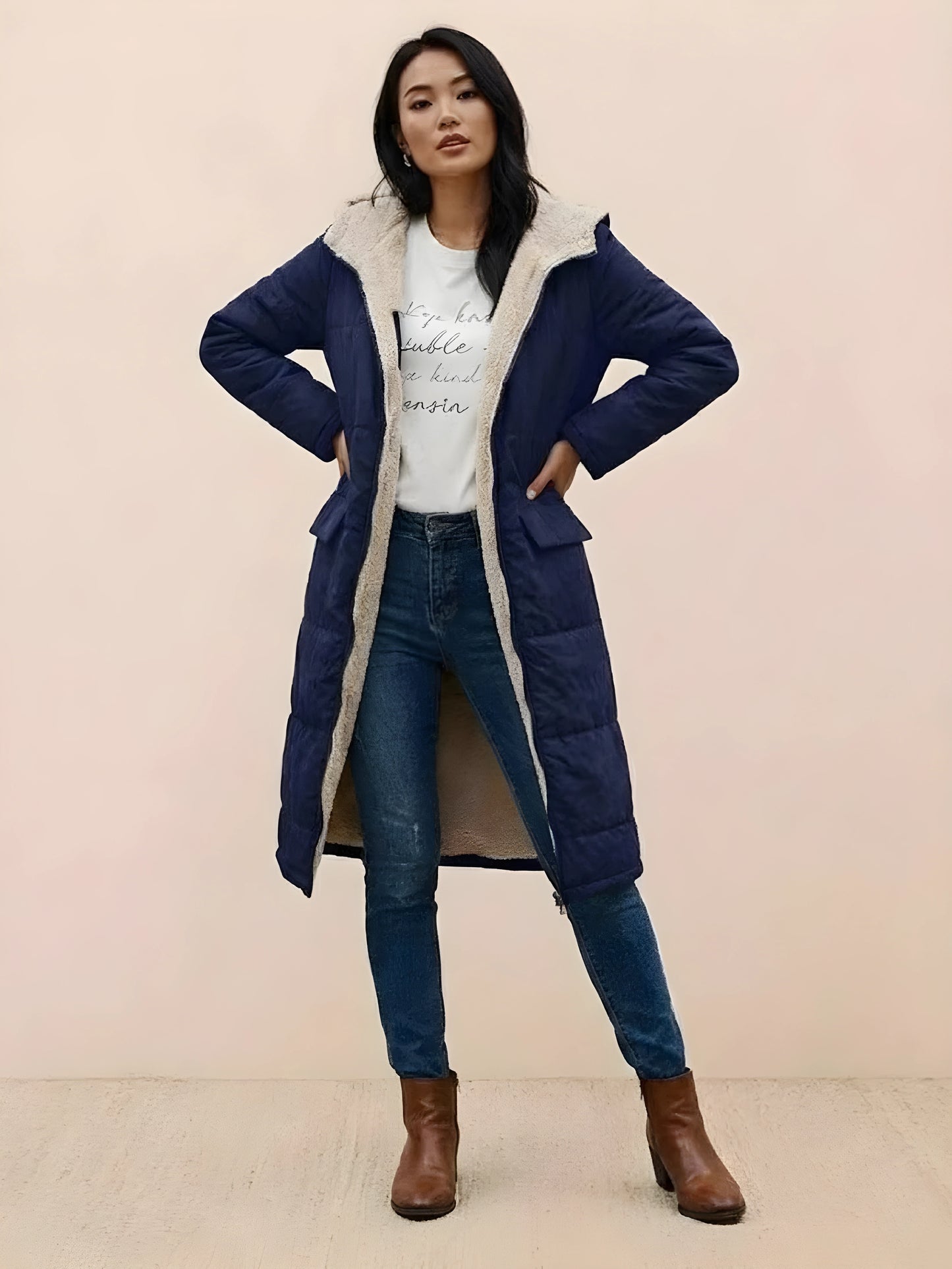 Sherpa-Lined Hooded Teddy Coat