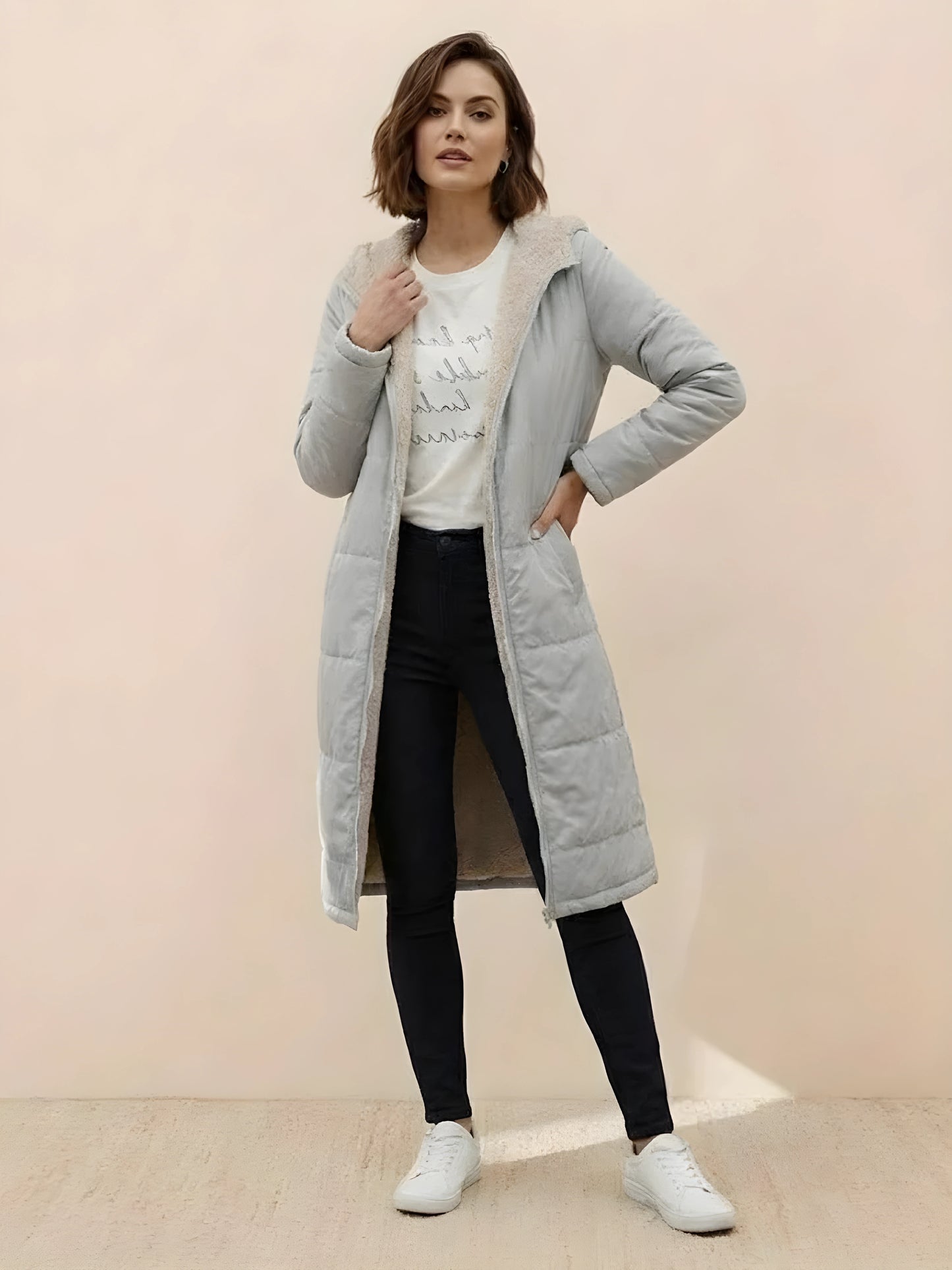 Sherpa-Lined Hooded Teddy Coat